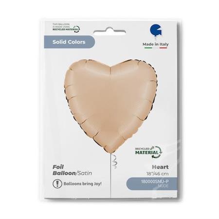 HEART 18INC SATIN NUDE