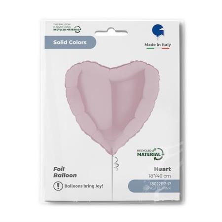 HEART 18INC PASTEL PINK