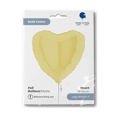 HEART 18INC MATTE YELLOW